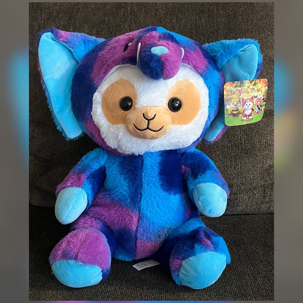 Disguisimals Peek A Boo Lucky The Llama Blue Elephant Plush Toy 15”
